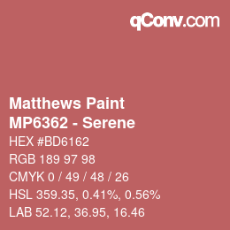 Código de color: Matthews Paint - MP6362 - Serene | qconv.com