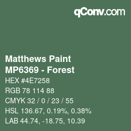 Color code: Matthews Paint - MP6369 - Forest | qconv.com