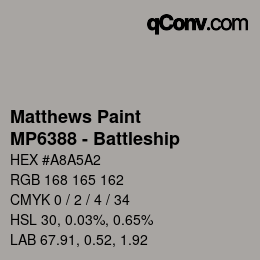 Color code: Matthews Paint - MP6388 - Battleship | qconv.com