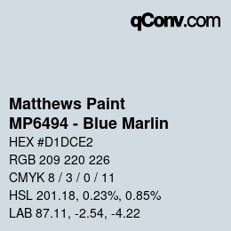 Color code: Matthews Paint - MP6494 - Blue Marlin | qconv.com