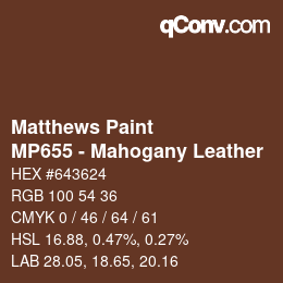 カラーコード: Matthews Paint - MP655 - Mahogany Leather | qconv.com