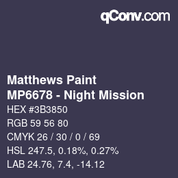 Farbcode: Matthews Paint - MP6678 - Night Mission | qconv.com