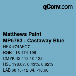 Color code: Matthews Paint - MP6783 - Castaway Blue | qconv.com