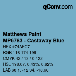 Code couleur: Matthews Paint - MP6783 - Castaway Blue | qconv.com