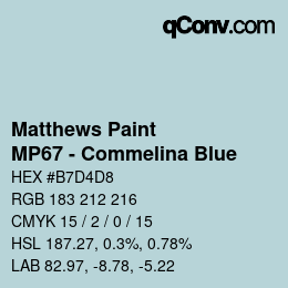 Code couleur: Matthews Paint - MP67 - Commelina Blue | qconv.com
