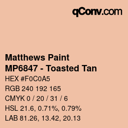 Código de color: Matthews Paint - MP6847 - Toasted Tan | qconv.com