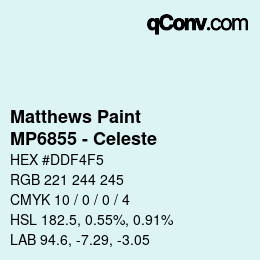 Color code: Matthews Paint - MP6855 - Celeste | qconv.com