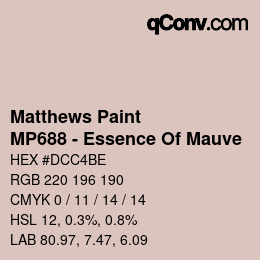 Farbcode: Matthews Paint - MP688 - Essence Of Mauve | qconv.com