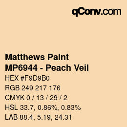 Color code: Matthews Paint - MP6944 - Peach Veil | qconv.com