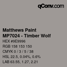 Color code: Matthews Paint - MP7024 - Timber Wolf | qconv.com