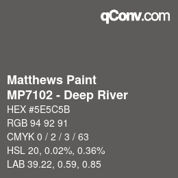 Code couleur: Matthews Paint - MP7102 - Deep River | qconv.com