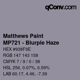 Farbcode: Matthews Paint - MP721 - Blurple Haze | qconv.com
