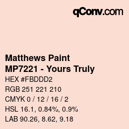 Color code: Matthews Paint - MP7221 - Yours Truly | qconv.com