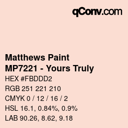 Código de color: Matthews Paint - MP7221 - Yours Truly | qconv.com