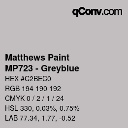 Color code: Matthews Paint - MP723 - Greyblue | qconv.com