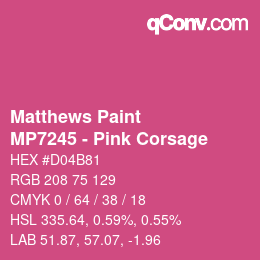 カラーコード: Matthews Paint - MP7245 - Pink Corsage | qconv.com