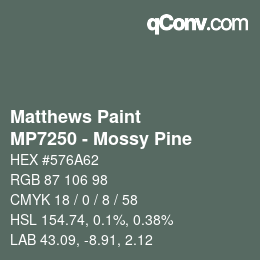 Color code: Matthews Paint - MP7250 - Mossy Pine | qconv.com