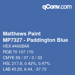 颜色代码: Matthews Paint - MP7327 - Paddington Blue | qconv.com