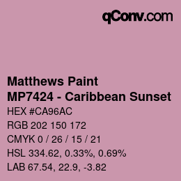 Color code: Matthews Paint - MP7424 - Caribbean Sunset | qconv.com