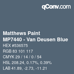 Farbcode: Matthews Paint - MP7440 - Van Deusen Blue | qconv.com