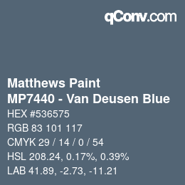 カラーコード: Matthews Paint - MP7440 - Van Deusen Blue | qconv.com