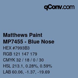 カラーコード: Matthews Paint - MP7455 - Blue Nose | qconv.com