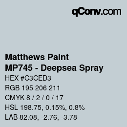 Color code: Matthews Paint - MP745 - Deepsea Spray | qconv.com