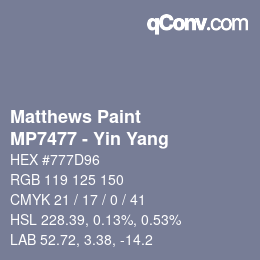 Farbcode: Matthews Paint - MP7477 - Yin Yang | qconv.com