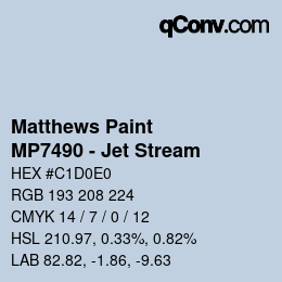 Color code: Matthews Paint - MP7490 - Jet Stream | qconv.com