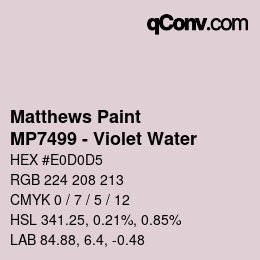 Color code: Matthews Paint - MP7499 - Violet Water | qconv.com