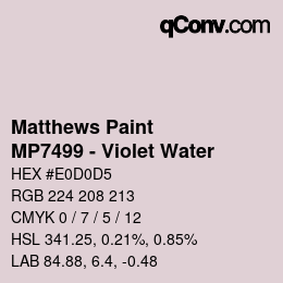 カラーコード: Matthews Paint - MP7499 - Violet Water | qconv.com