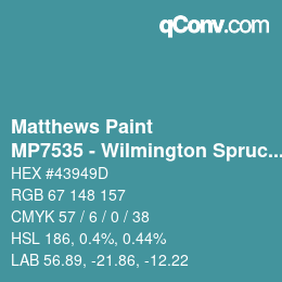 Color code: Matthews Paint - MP7535 - Wilmington Spruce | qconv.com