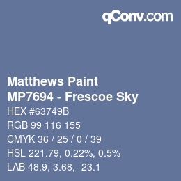 Farbcode: Matthews Paint - MP7694 - Frescoe Sky | qconv.com