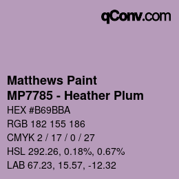 Color code: Matthews Paint - MP7785 - Heather Plum | qconv.com