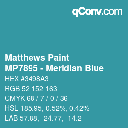 カラーコード: Matthews Paint - MP7895 - Meridian Blue | qconv.com