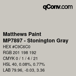 Color code: Matthews Paint - MP7897 - Stonington Gray | qconv.com