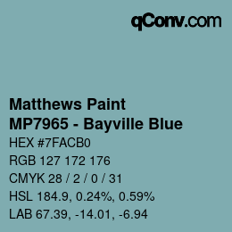 Código de color: Matthews Paint - MP7965 - Bayville Blue | qconv.com