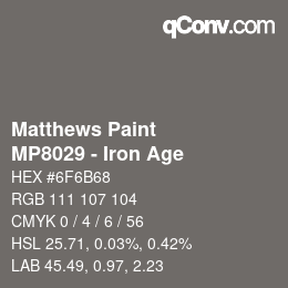 カラーコード: Matthews Paint - MP8029 - Iron Age | qconv.com