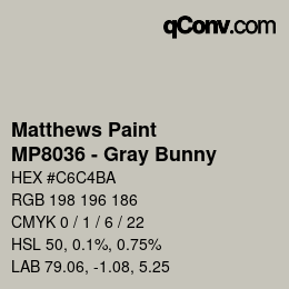 カラーコード: Matthews Paint - MP8036 - Gray Bunny | qconv.com