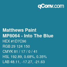 Farbcode: Matthews Paint - MP8064 - Into The Blue | qconv.com