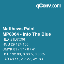 Código de color: Matthews Paint - MP8064 - Into The Blue | qconv.com