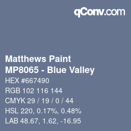 カラーコード: Matthews Paint - MP8065 - Blue Valley | qconv.com