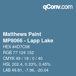 Código de color: Matthews Paint - MP8066 - Lapp Lake | qconv.com