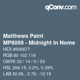 Código de color: Matthews Paint - MP8069 - Midnight In Nome | qconv.com