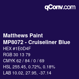 Código de color: Matthews Paint - MP8072 - Cruiseliner Blue | qconv.com