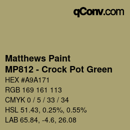 Code couleur: Matthews Paint - MP812 - Crock Pot Green | qconv.com