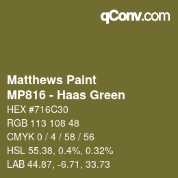 Code couleur: Matthews Paint - MP816 - Haas Green | qconv.com