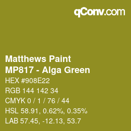 カラーコード: Matthews Paint - MP817 - Alga Green | qconv.com