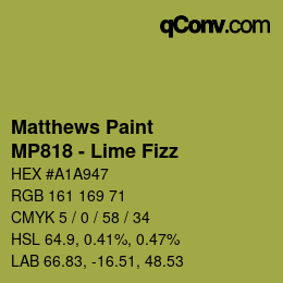 Code couleur: Matthews Paint - MP818 - Lime Fizz | qconv.com