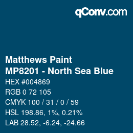 Code couleur: Matthews Paint - MP8201 - North Sea Blue | qconv.com